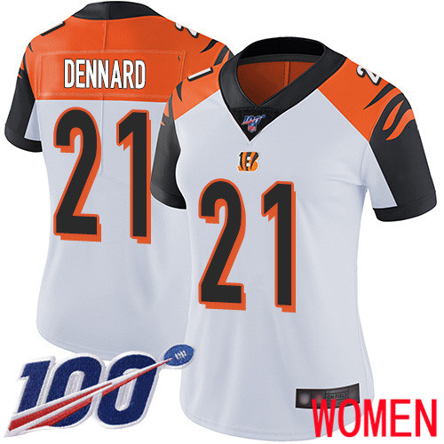 Cincinnati Bengals Limited White Women Darqueze Dennard Road Jersey NFL Footballl #21 100th Season Vapor Untouchable